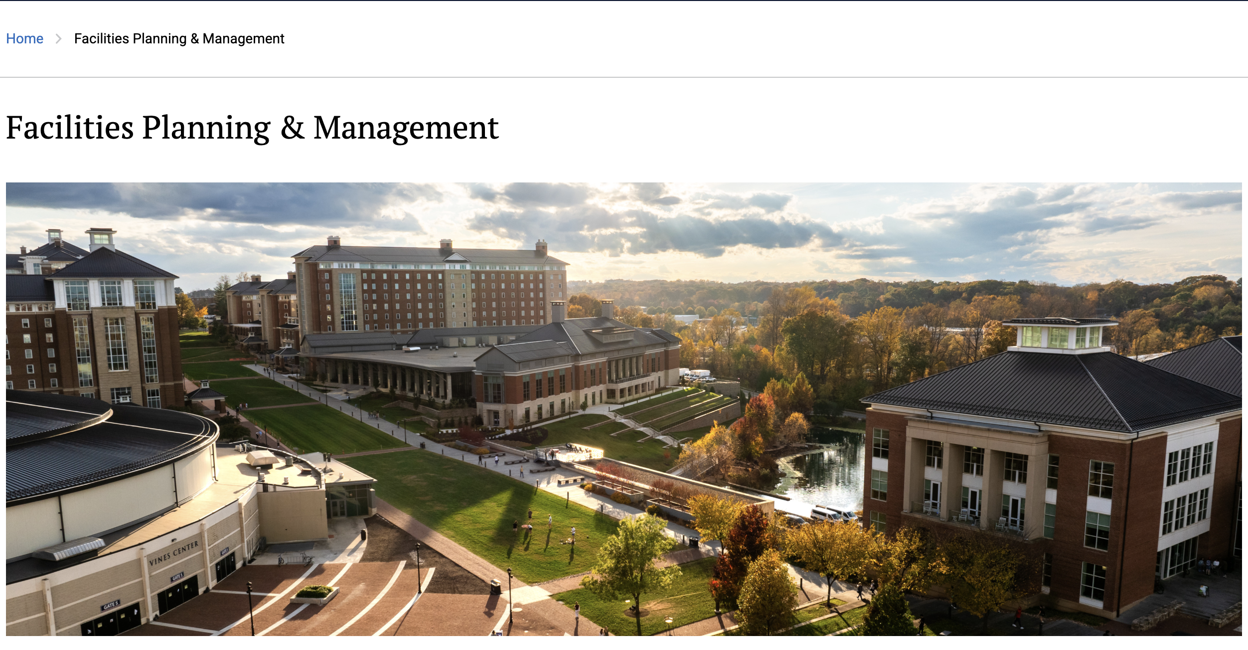 Liberty University Facilities Planning & Management Website demo