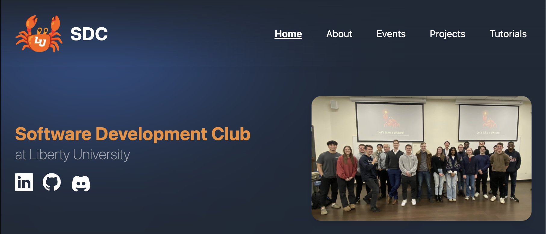 Software Development Club Website demo